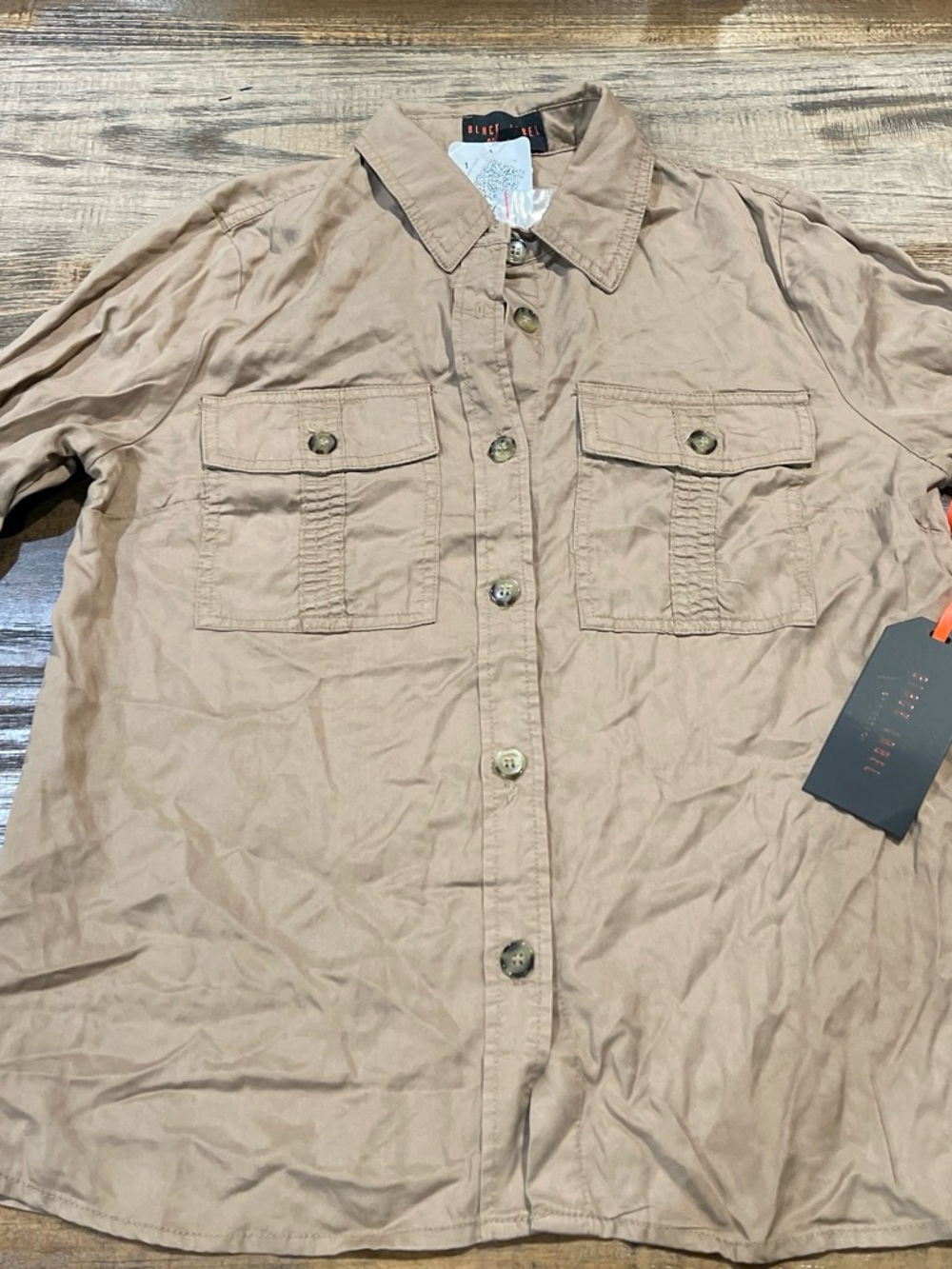 Black Label Tan Button-Down Utility Shirt
